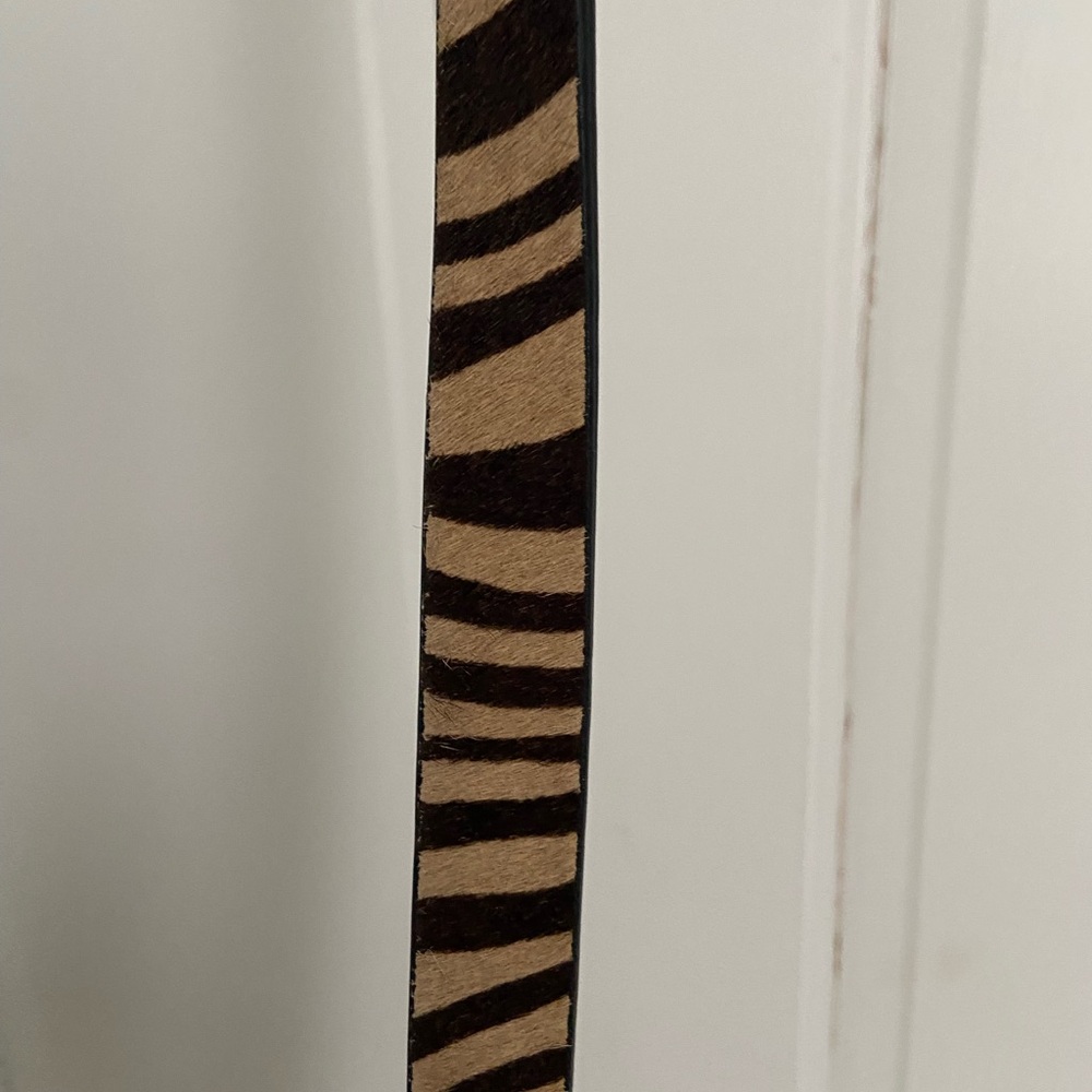 Chic Zebra Print Calf Hair Belt | Animal Pattern Waist Belt - Size XL